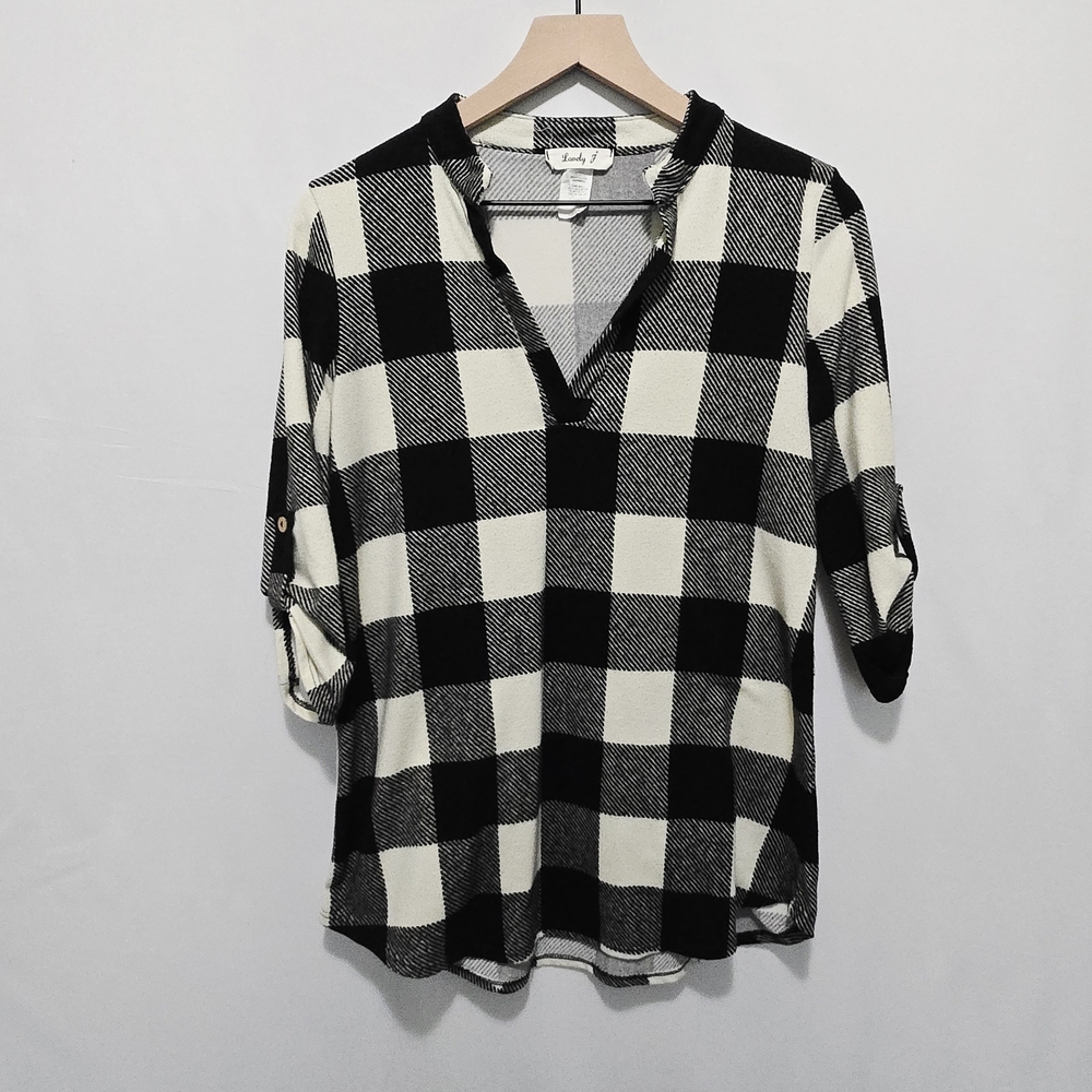 Lush Monochrome Plaid Women's Tunic